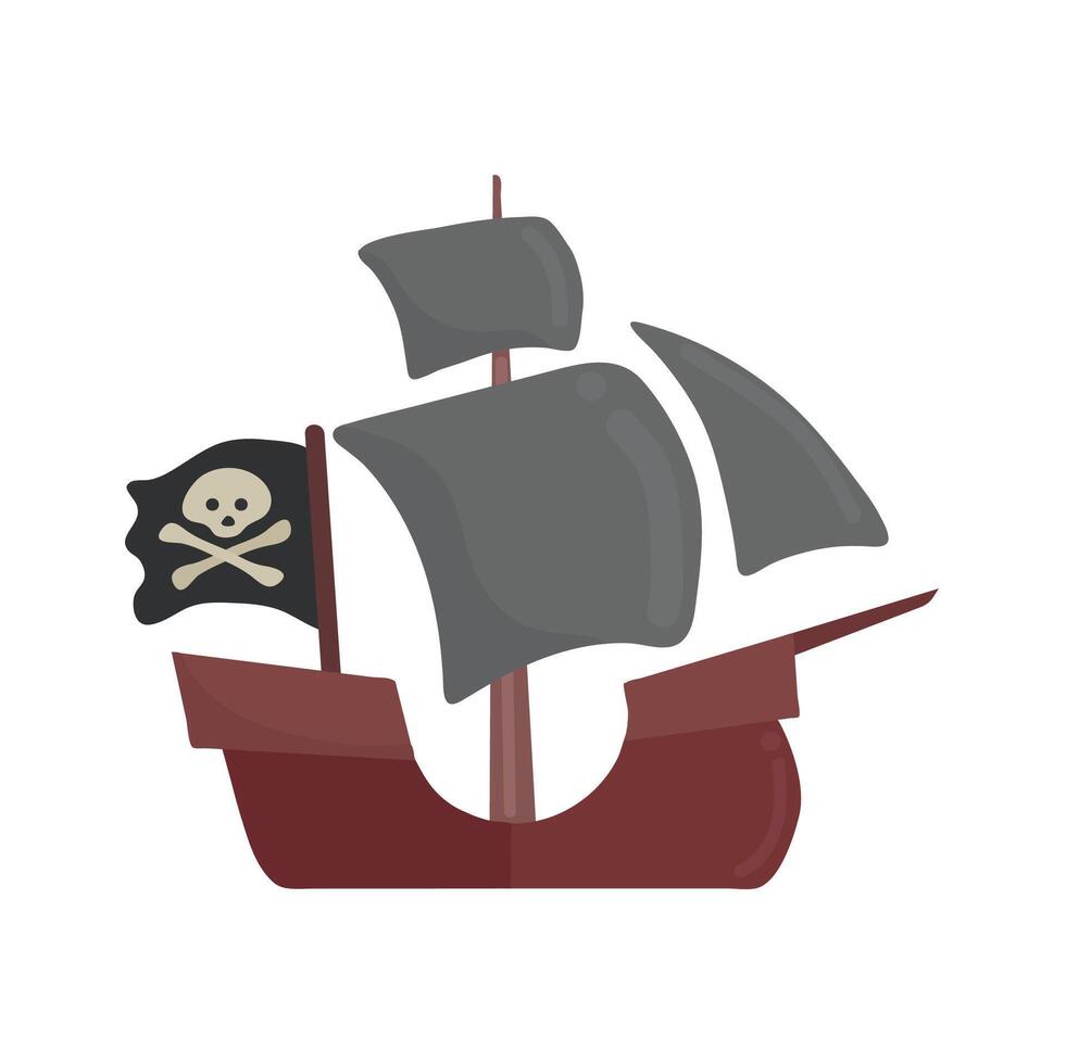 piraat schip icoon clip art avatar logotype geïsoleerd vector illustratie
