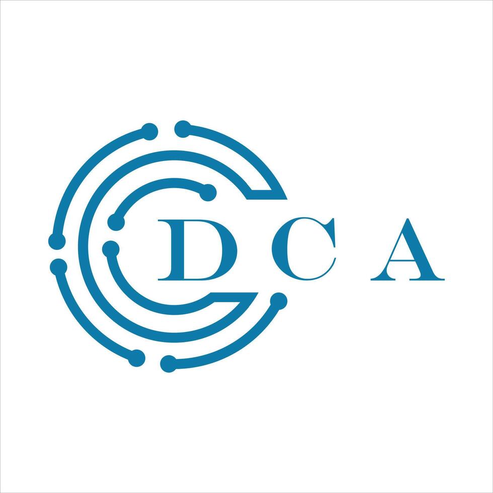 dca brief ontwerp. dca brief technologie logo ontwerp Aan wit achtergrond. vector