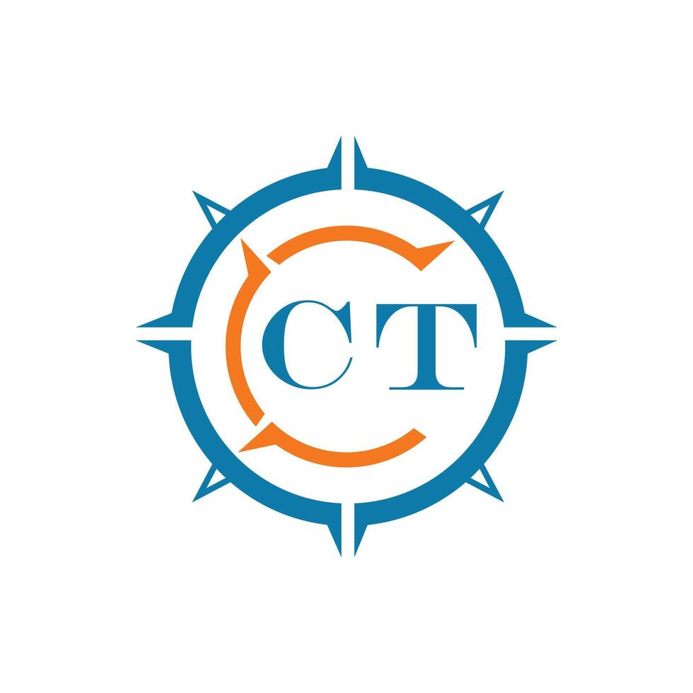 ct brief ontwerp. ct brief technologie logo ontwerp Aan een wit achtergrond vector