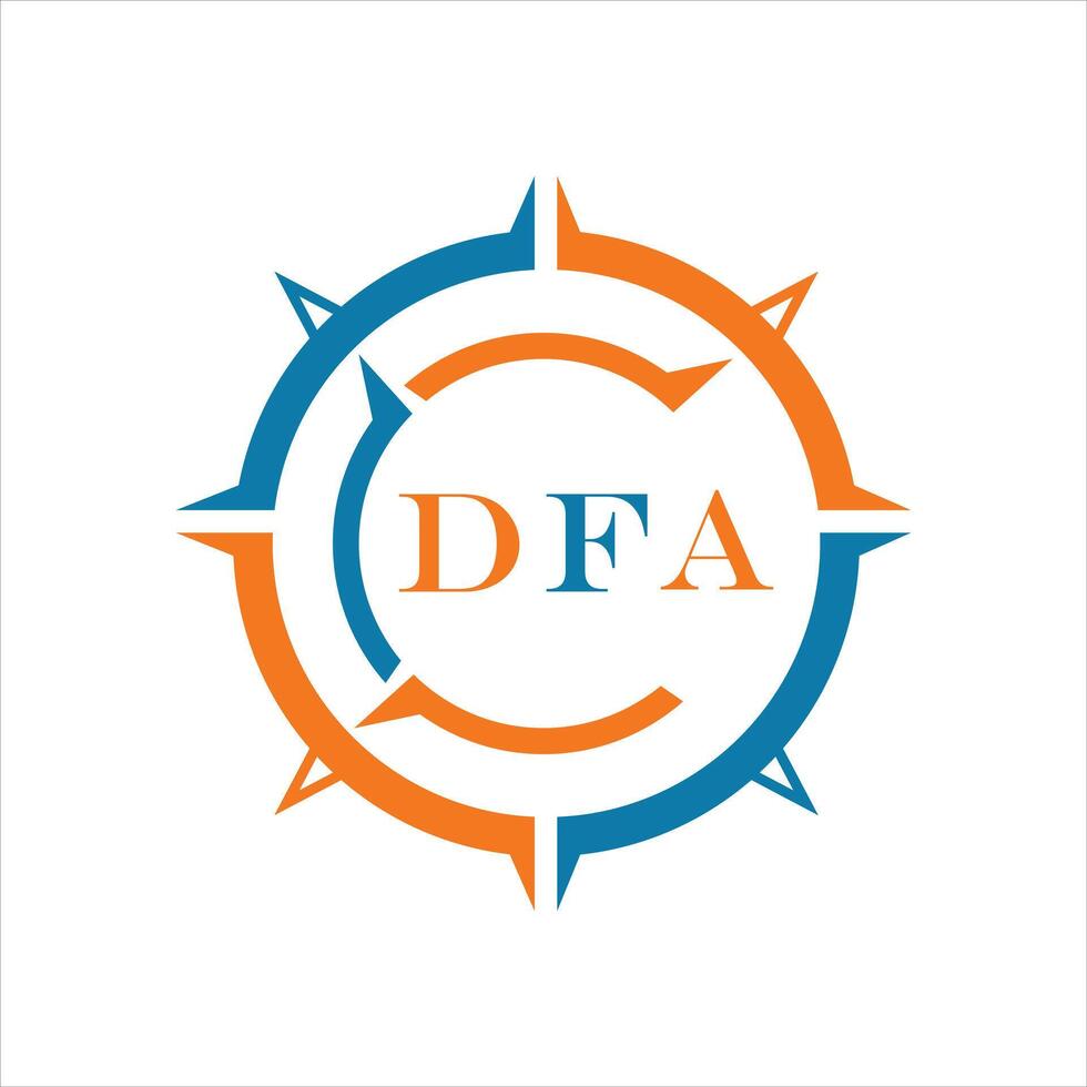 dfa brief ontwerp. dfa brief technologie logo ontwerp Aan een wit achtergrond. vector