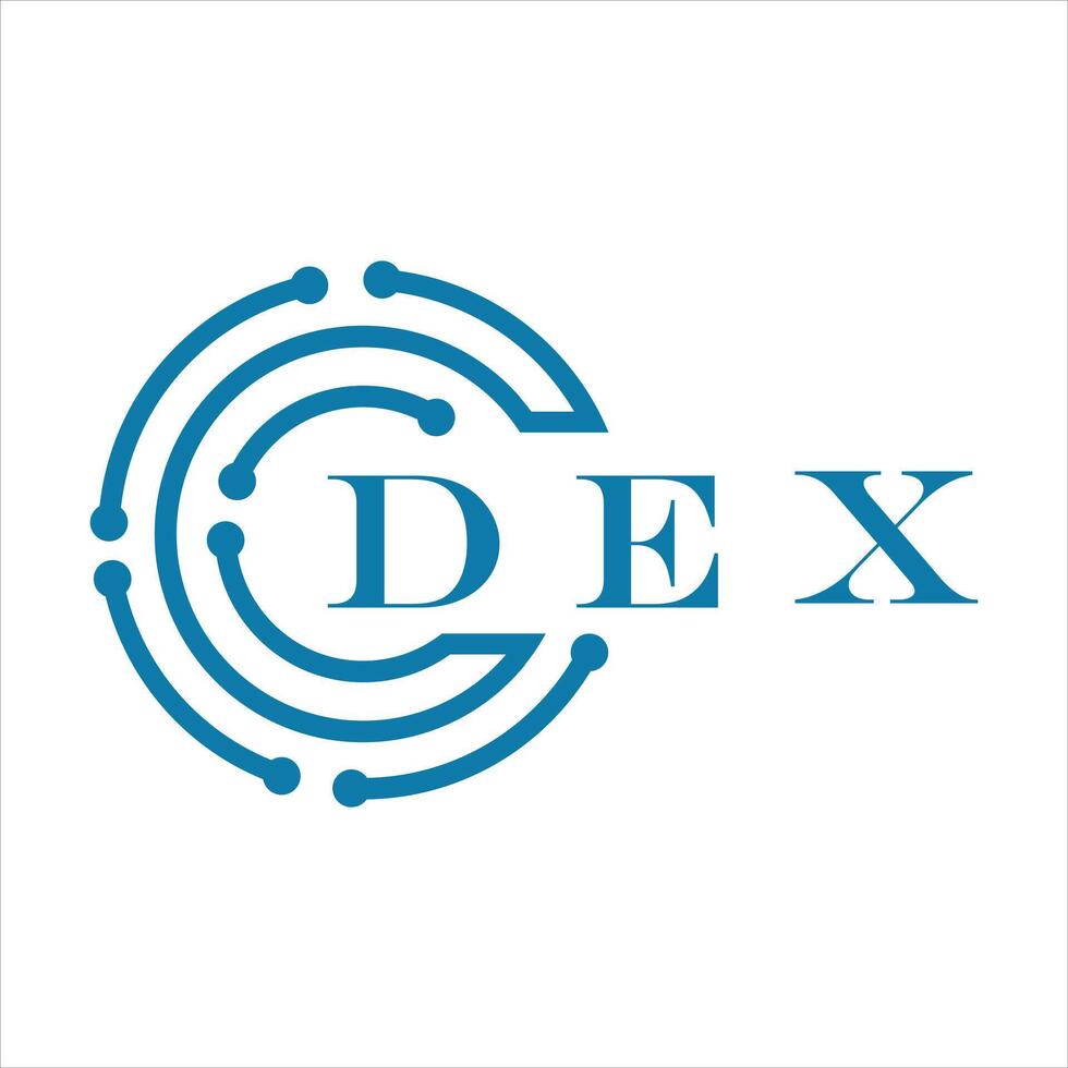 dex brief ontwerp. dex brief technologie logo ontwerp Aan wit achtergrond. vector