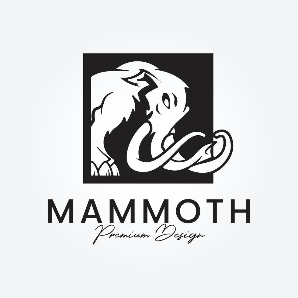 wollig mammoet- logo vector ontwerp sjabloon met lang slagtanden