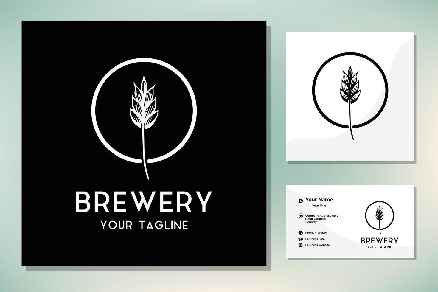 modern mout tarwe graan ontbijtgranen rijst- logo ontwerp voor bier brouwerij logo vector