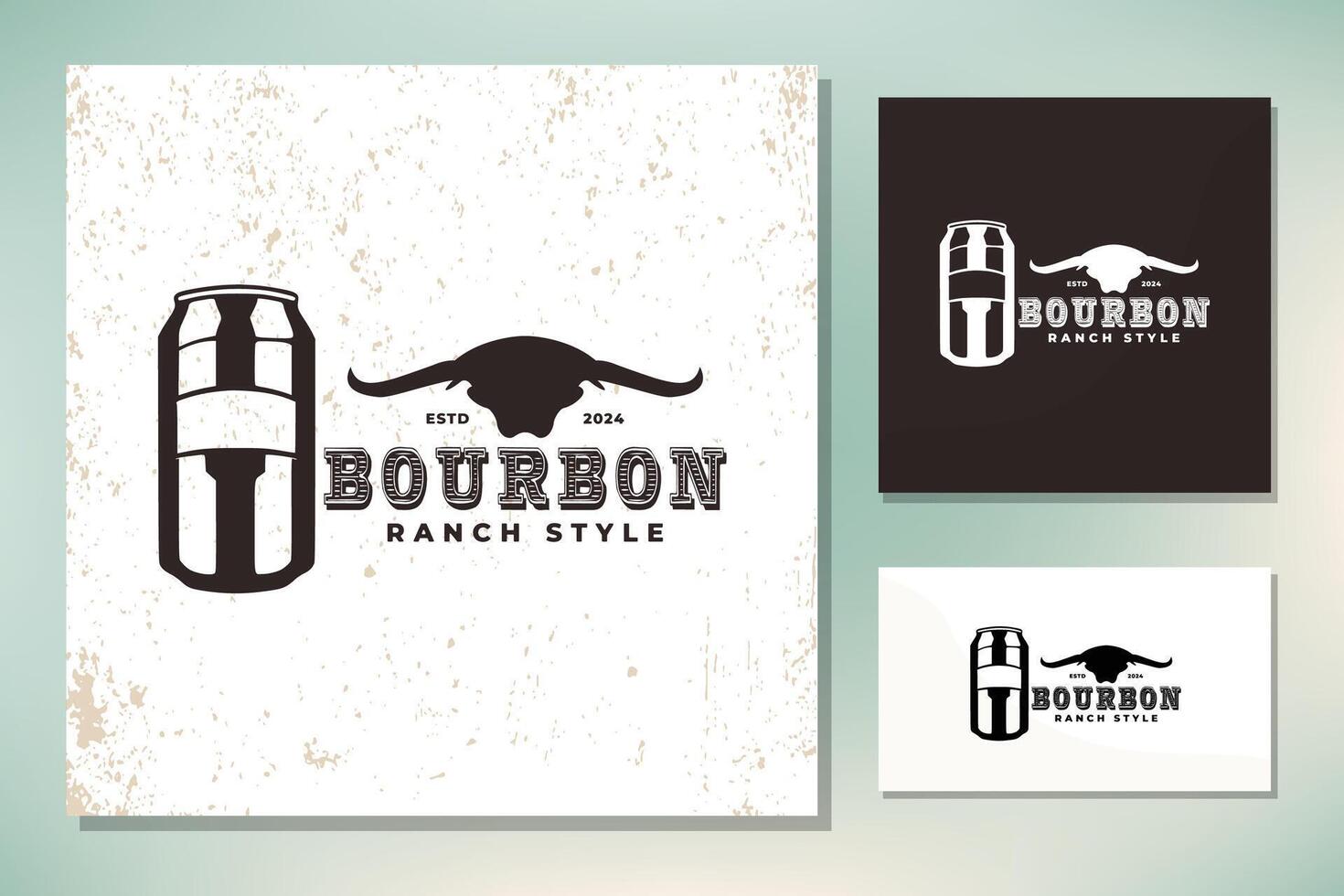 bourbon houten vat vaatje met stier buffel Longhorn schedel voor klassiek Amerikaans bier logo ontwerp vector