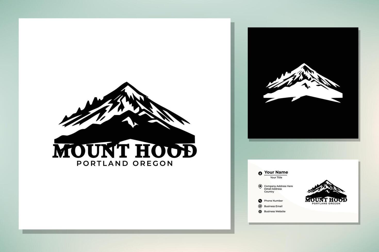 silhouet van monteren kap Portland Oregon berg logo ontwerp vector