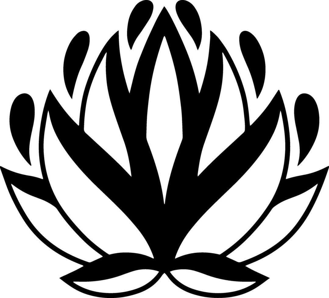 lotus bloem tekening icoon graveren vector