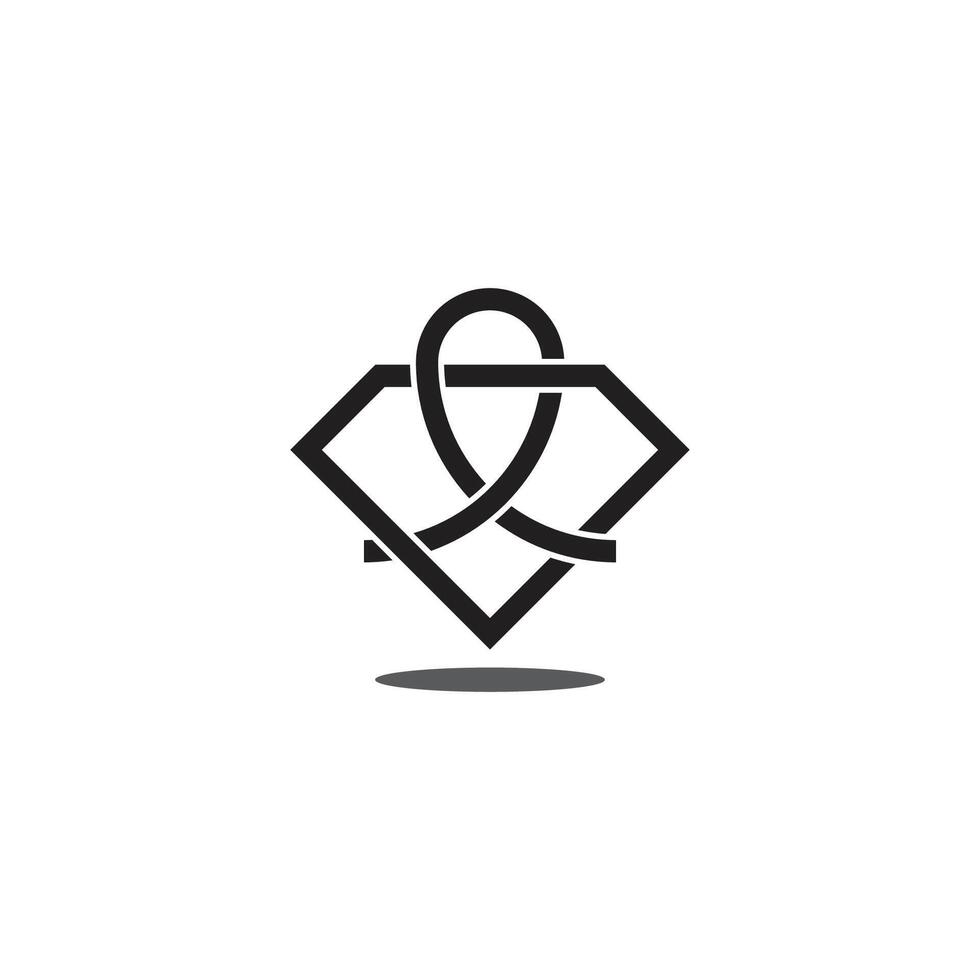 draad garen diamant knoop logo vector