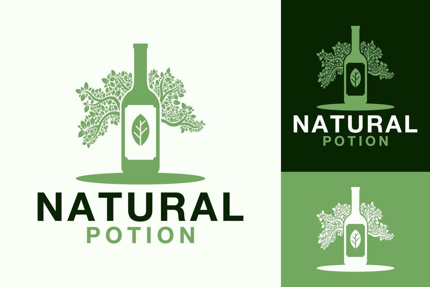 natuurlijk toverdrank genezen geneeskunde logo ontwerp vector