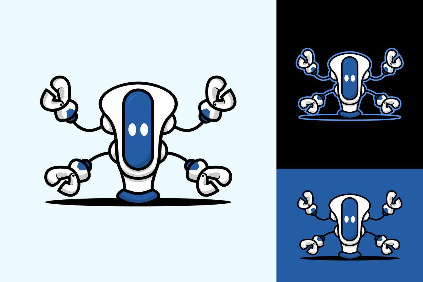 futuristische robot mascotte modern illustratie logo ontwerp vector