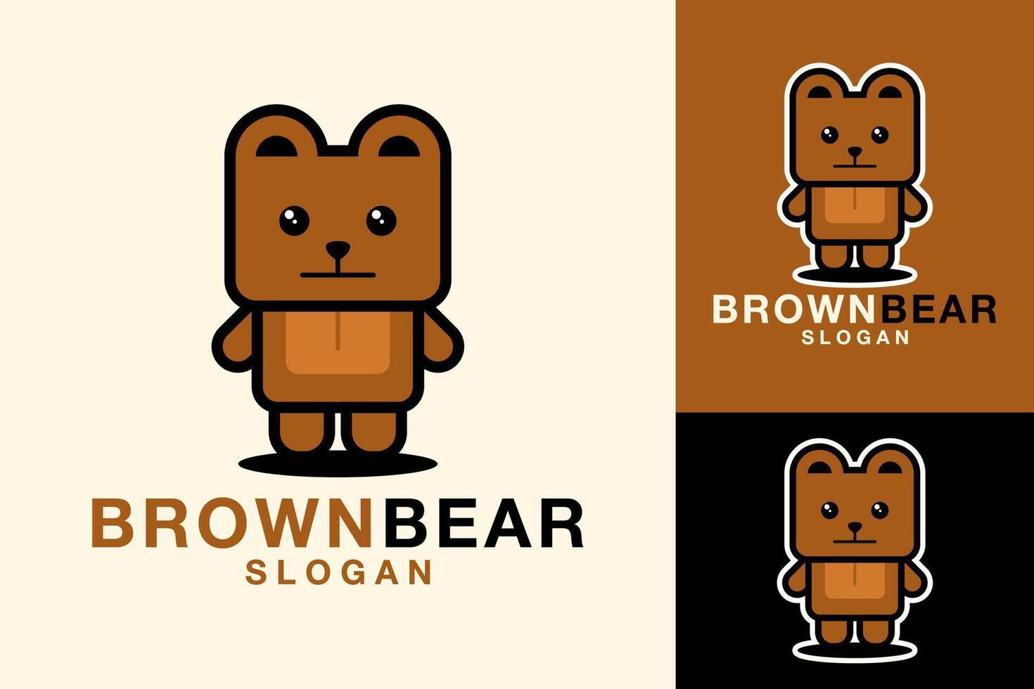 bruin beer mascotte tekenfilm logo ontwerp vector