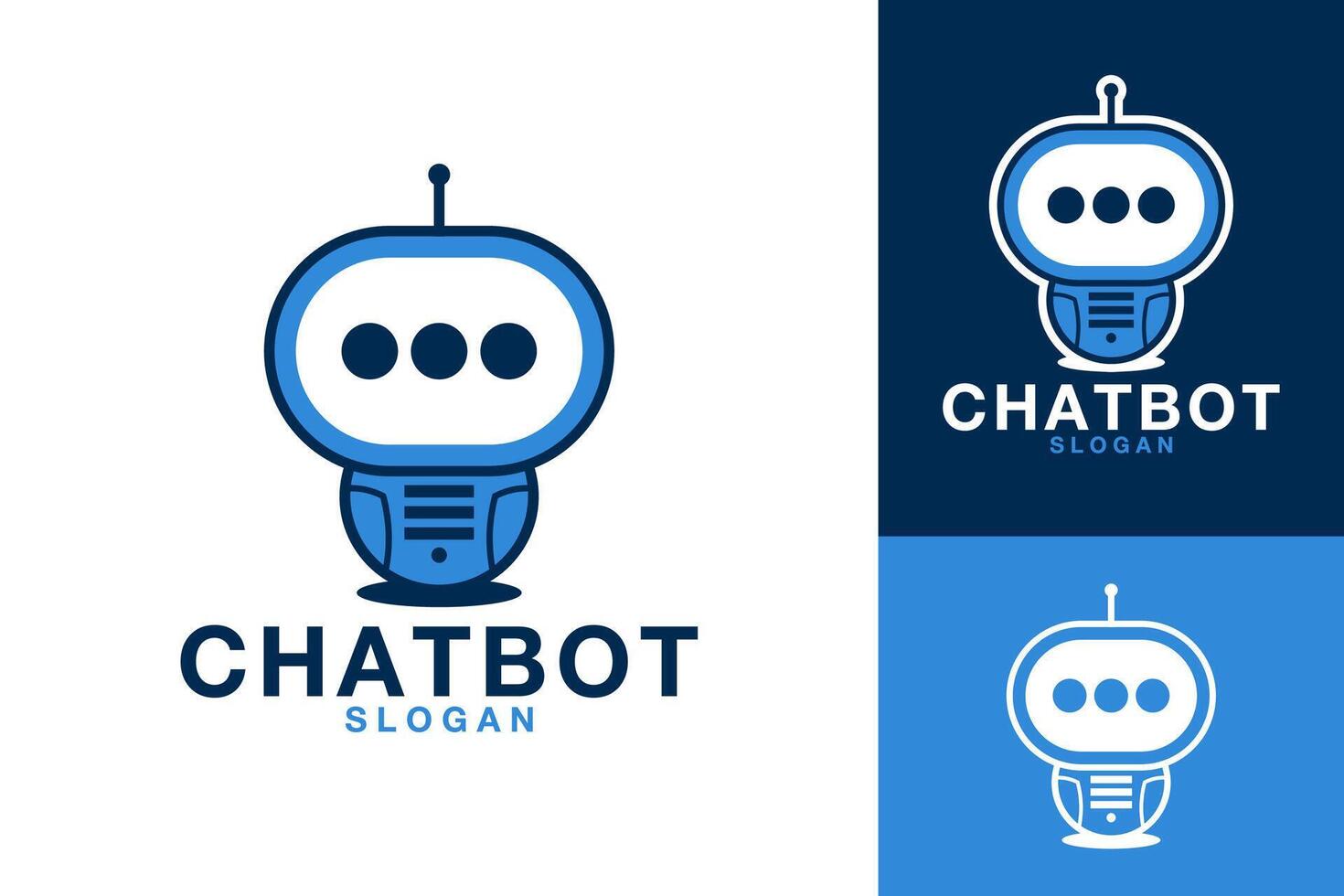 babbelen robot praten communicatie logo ontwerp vector