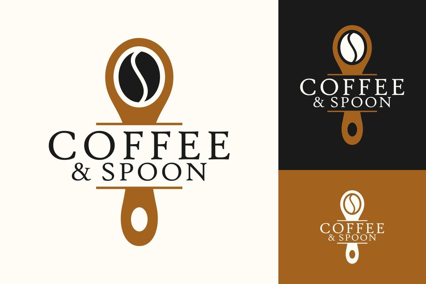 koffie lepel cafe winkel logo ontwerp vector