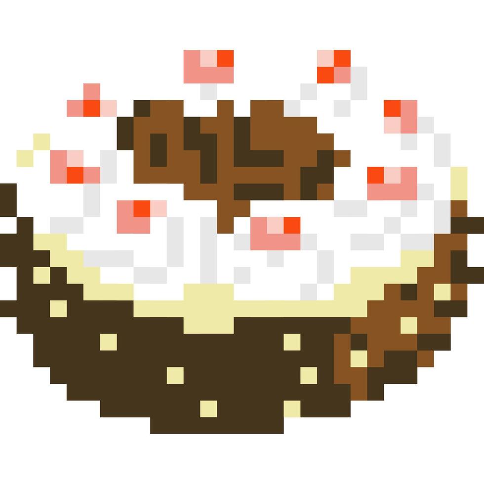 taart tekenfilm icoon in pixel stijl vector