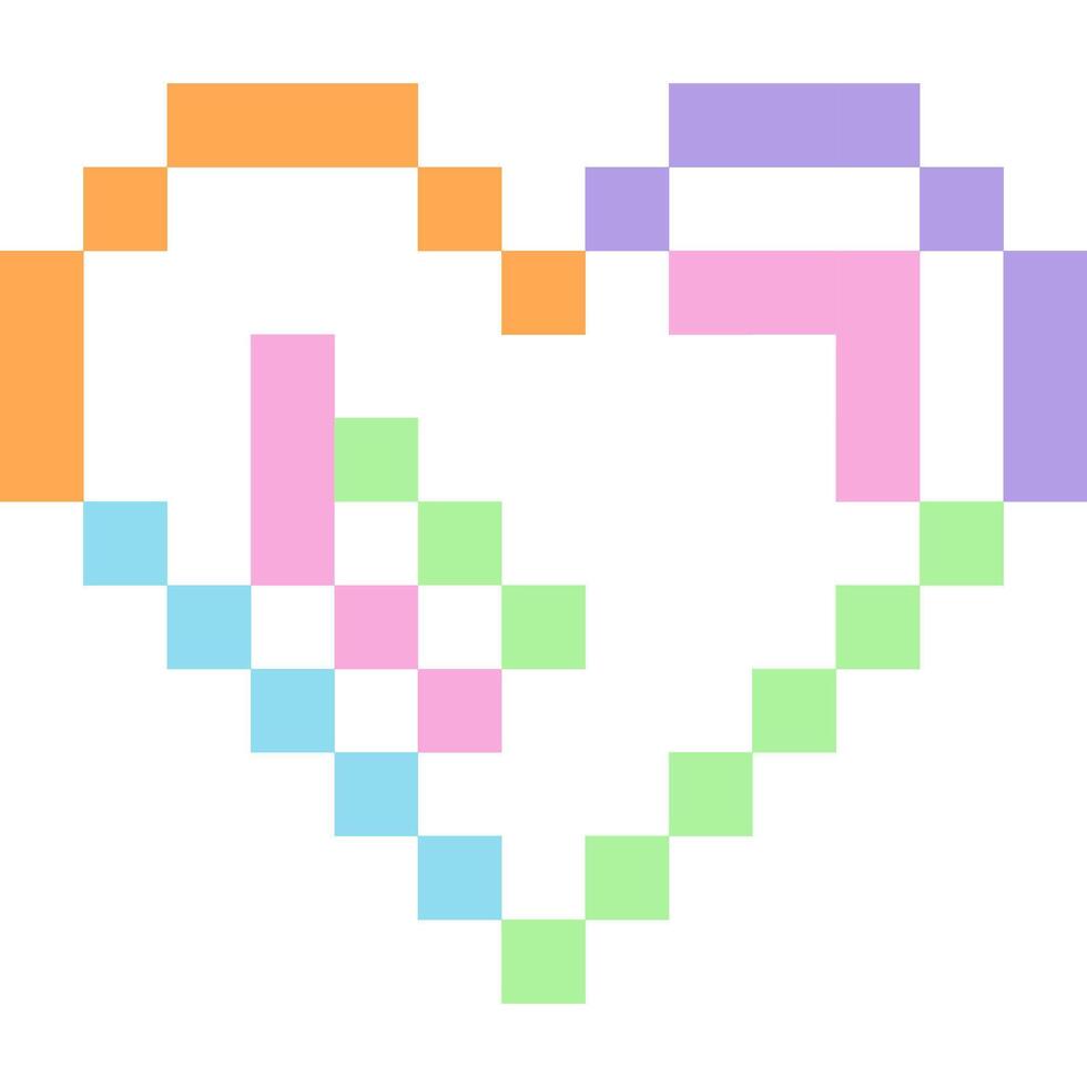 hart tekenfilm icoon in pixel stijl vector
