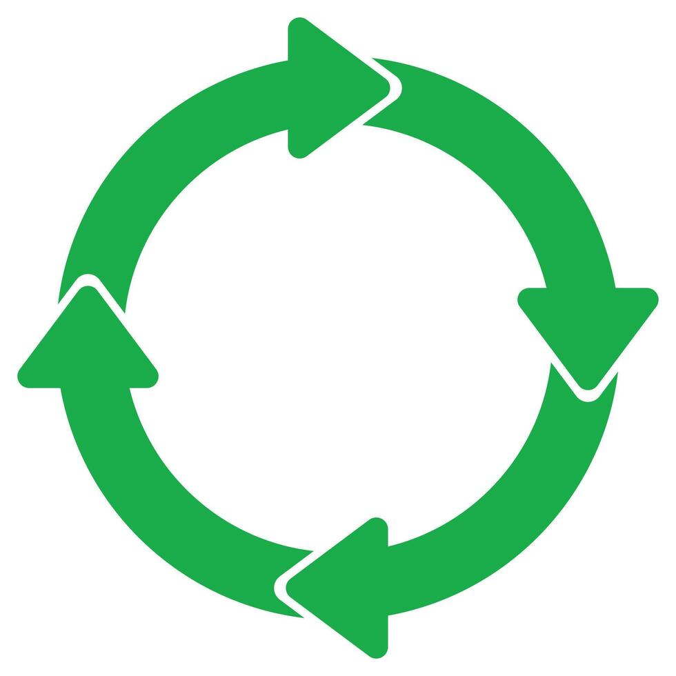 recycle symbool icoon. groen recycle of recycling pijlen icoon. vector recycle teken