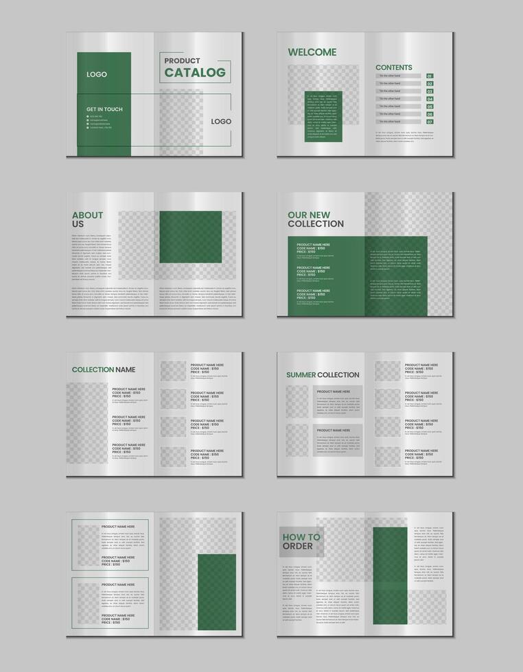 multipurpose Product catalogus ontwerp, bedrijf meubilair Product catalogus, meerdere pagina's catalogus brochure, bedrijf profiel en Product portefeuille sjabloon ontwerp met mockup vector