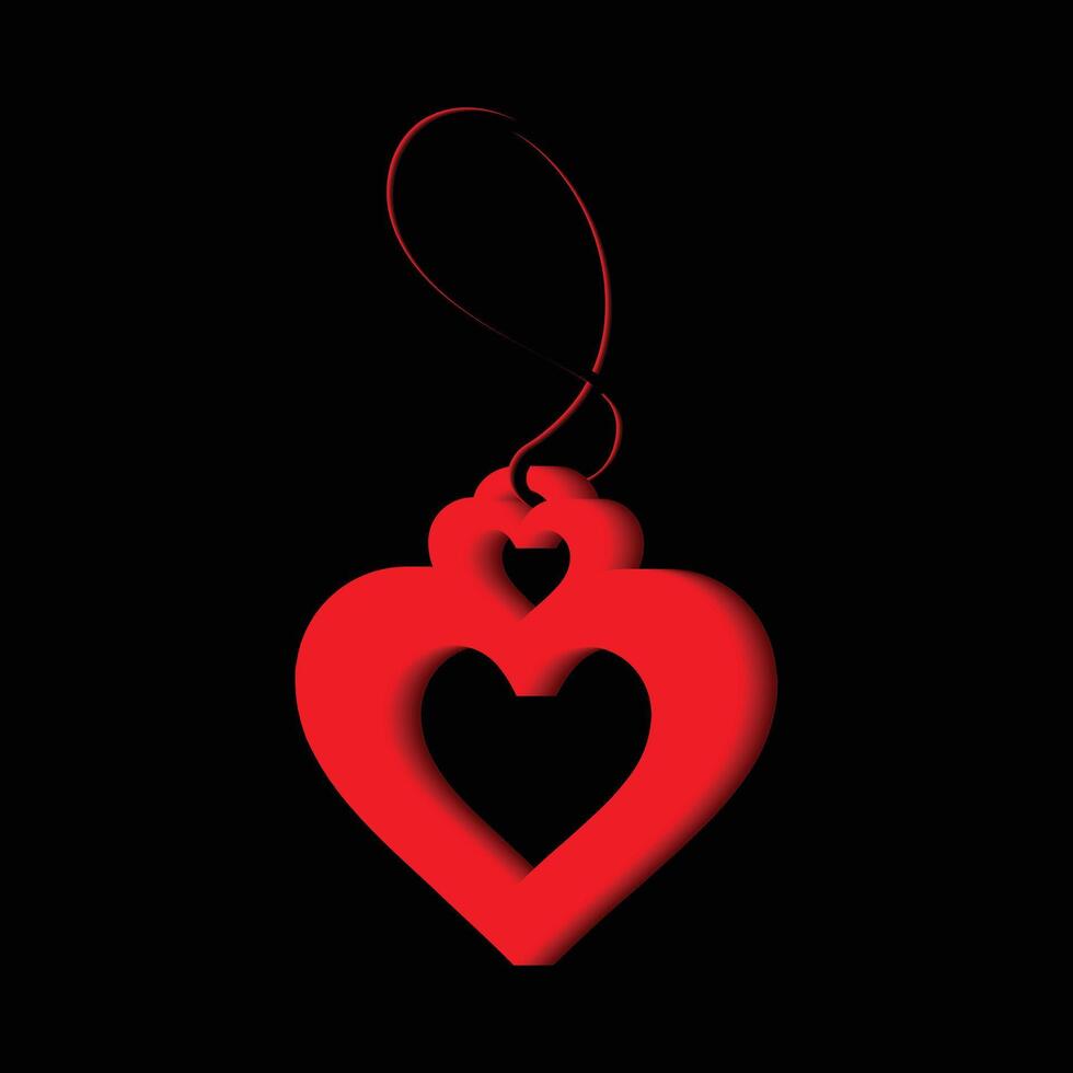 valentijnsdag dag liefde symbool, 3d harten rotatie. vector