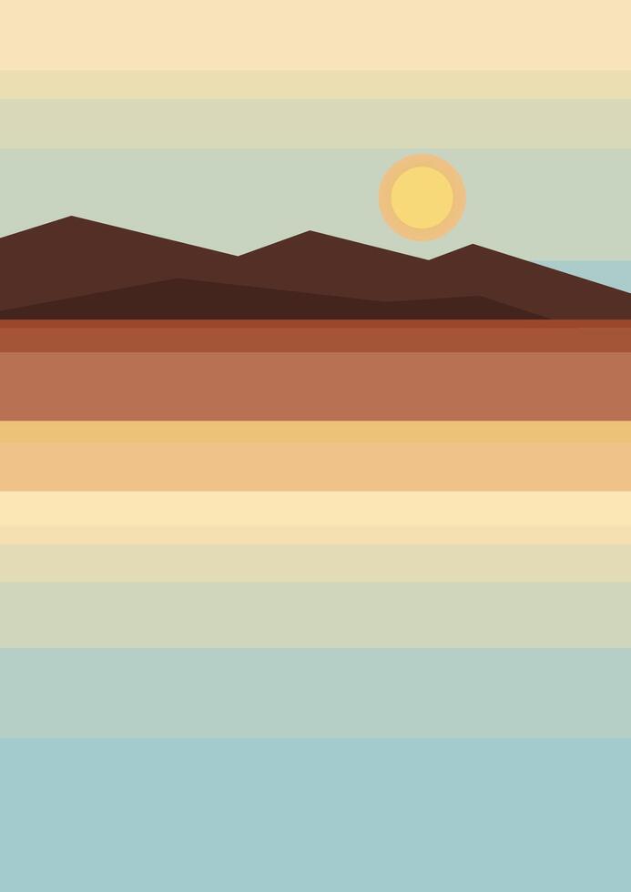 Scandinavisch landschap met zee en bergen vector illustratie. Noors fjord. nordic natuur