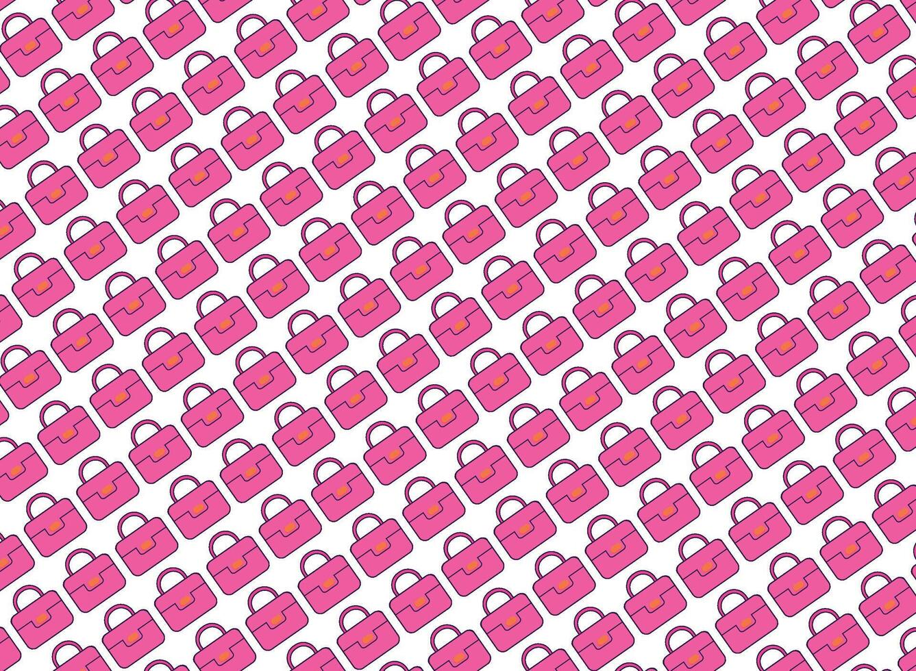 roze hand- tas, patroon voor achtergronden, texturen, wit achtergrond herhaling vector