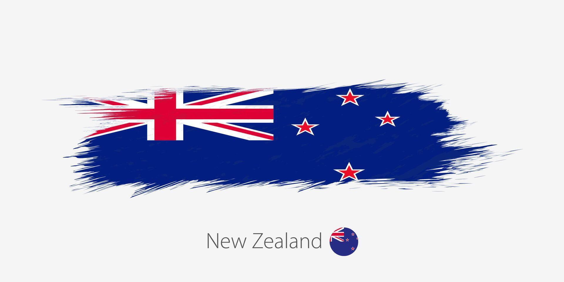 vlag van nieuw Zeeland, grunge abstract borstel beroerte Aan grijs achtergrond. vector