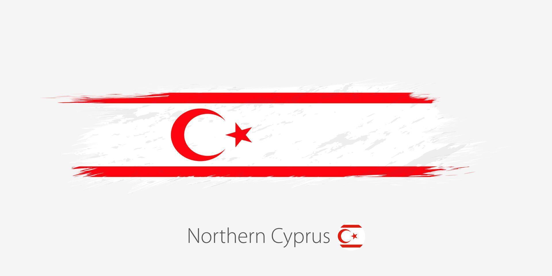 vlag van noordelijk Cyprus, grunge abstract borstel beroerte Aan grijs achtergrond. vector