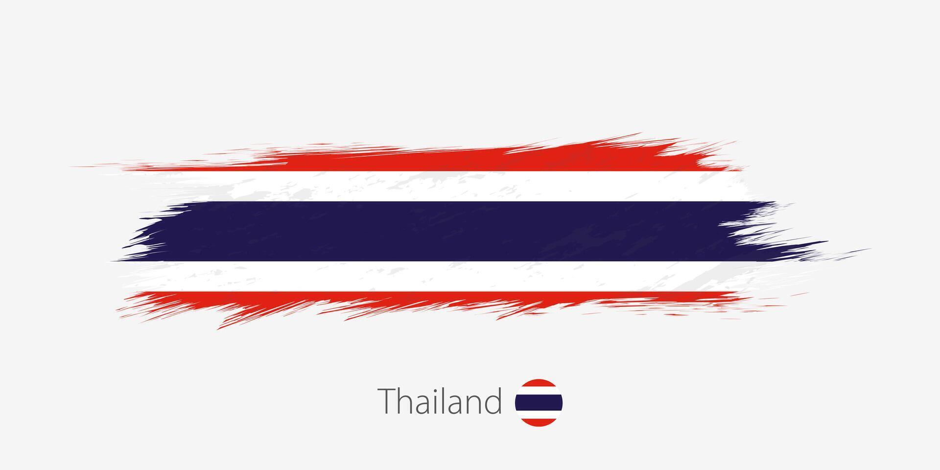 vlag van Thailand, grunge abstract borstel beroerte Aan grijs achtergrond. vector