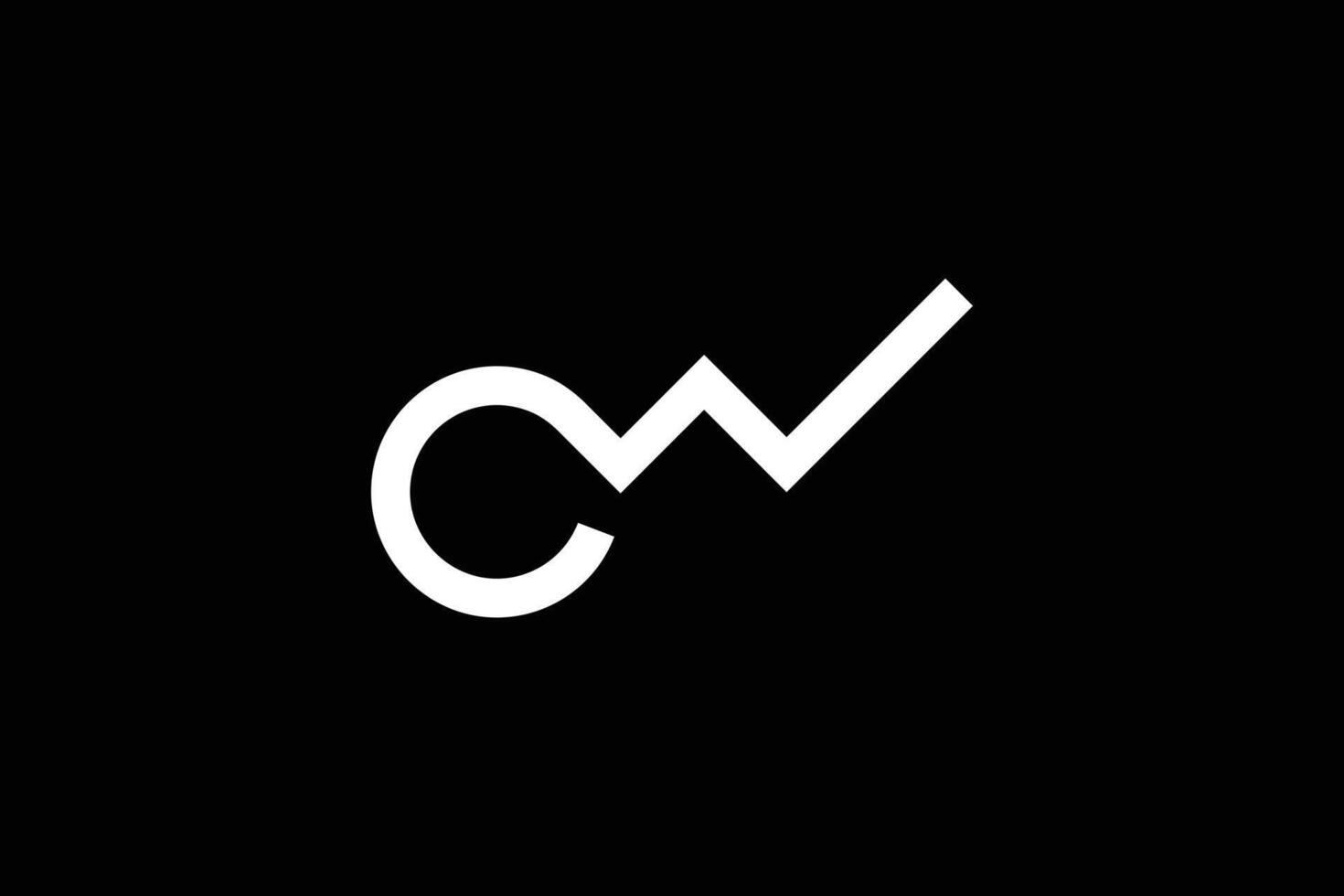 brief cw logo ontwerp sjabloon vector