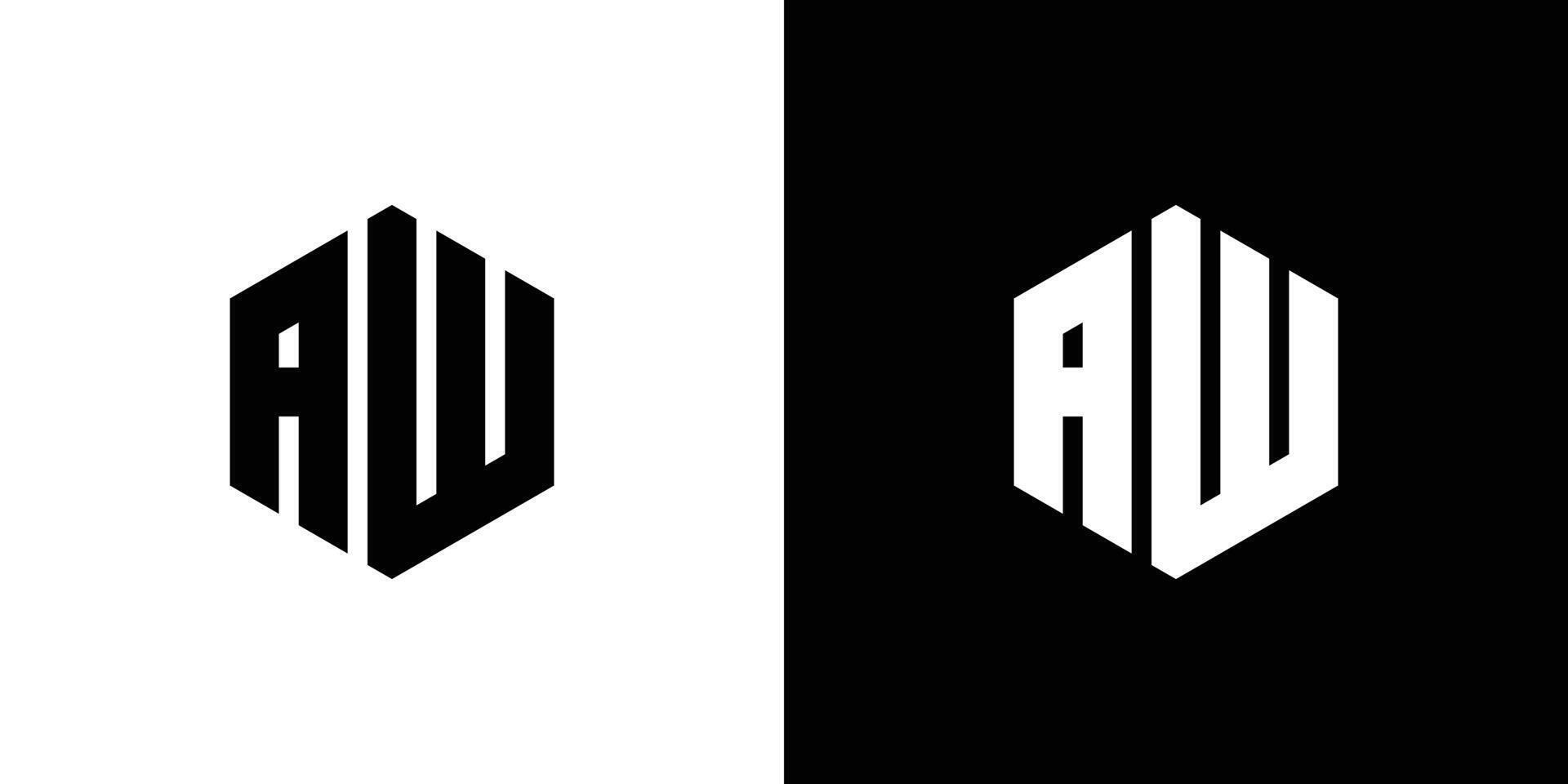 brief aw veelhoek, zeshoekig minimaal en modieus professioneel logo ontwerp vector