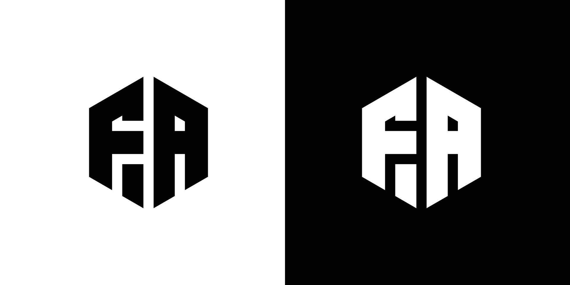 brief fa veelhoek minimaal logo ontwerp vector