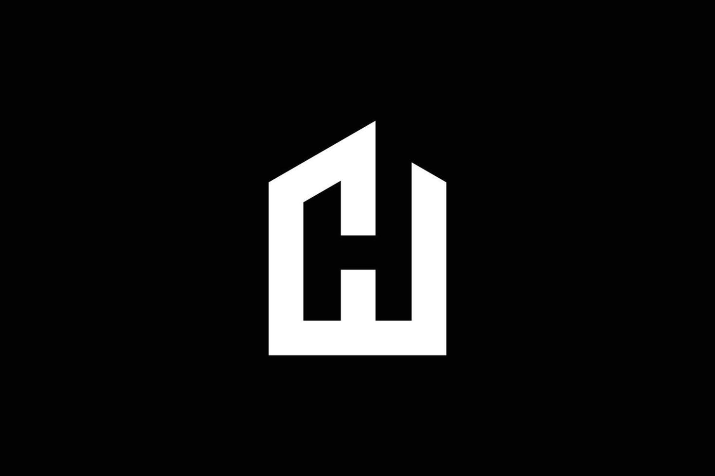 brief ch huis of echt landgoed logo ontwerp sjabloon vector
