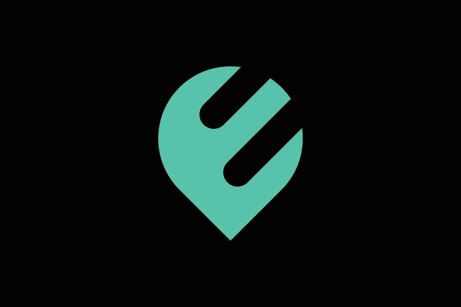 brief e plaats icoon logo ontwerp vector