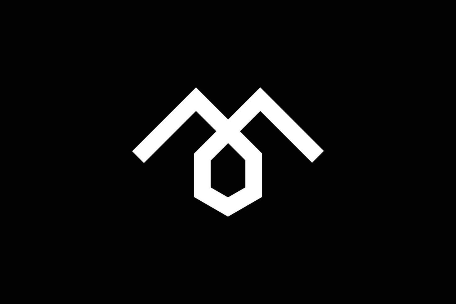 brief m huis logo ontwerp sjabloon vector
