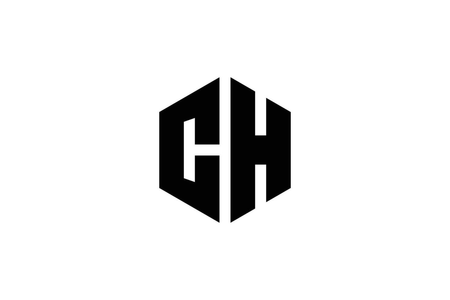 brief ch veelhoek logo ontwerp sjabloon vector