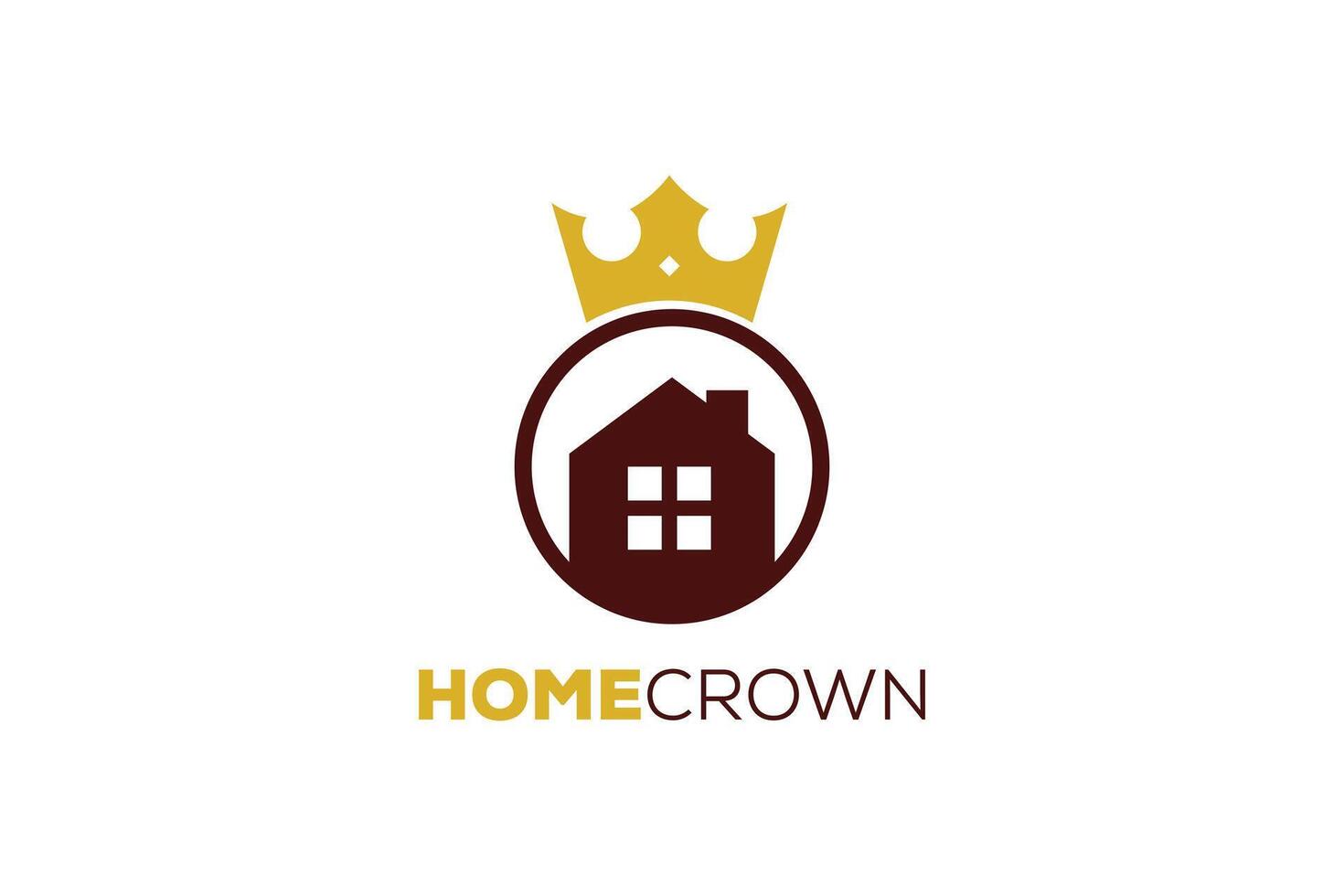 huis kroon logo ontwerp sjabloon vector