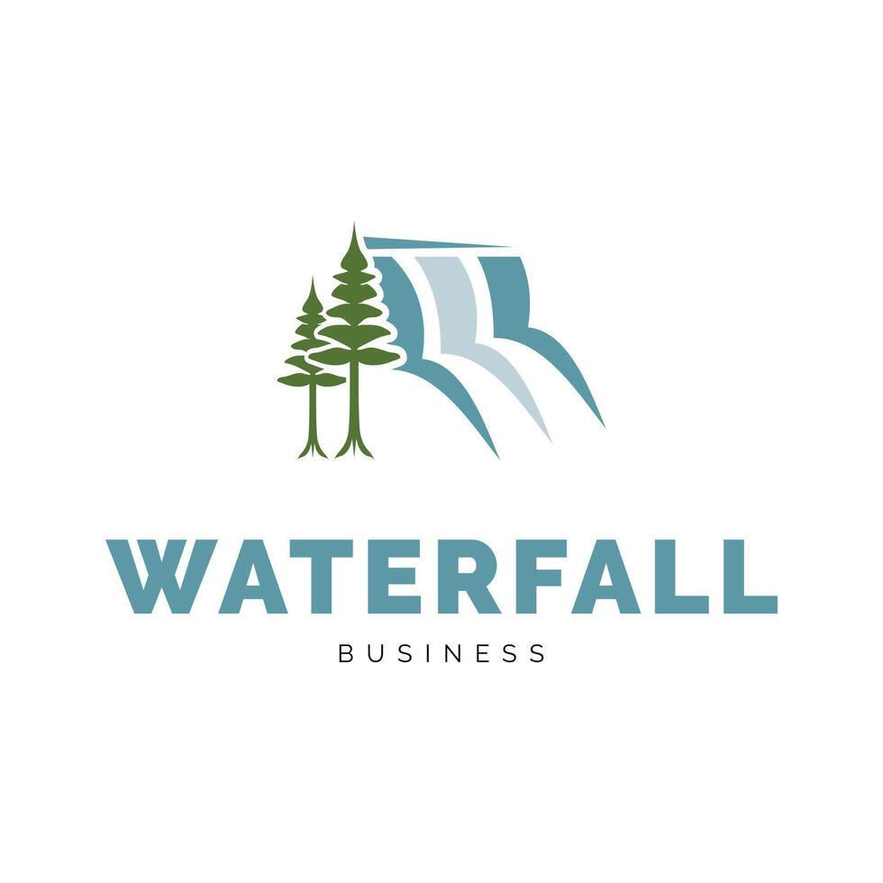 waterval icoon logo ontwerp sjabloon vector