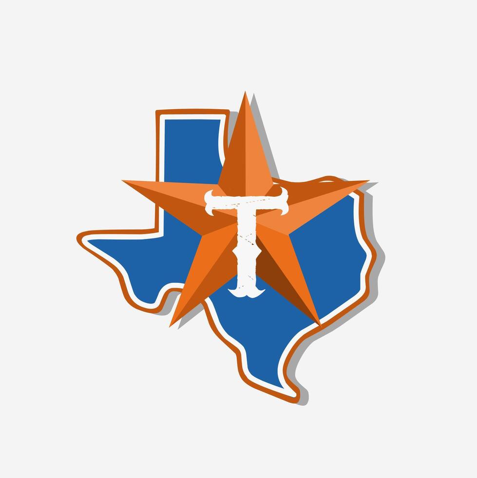 ster van Texas perfect voor kleding ontwerp vector