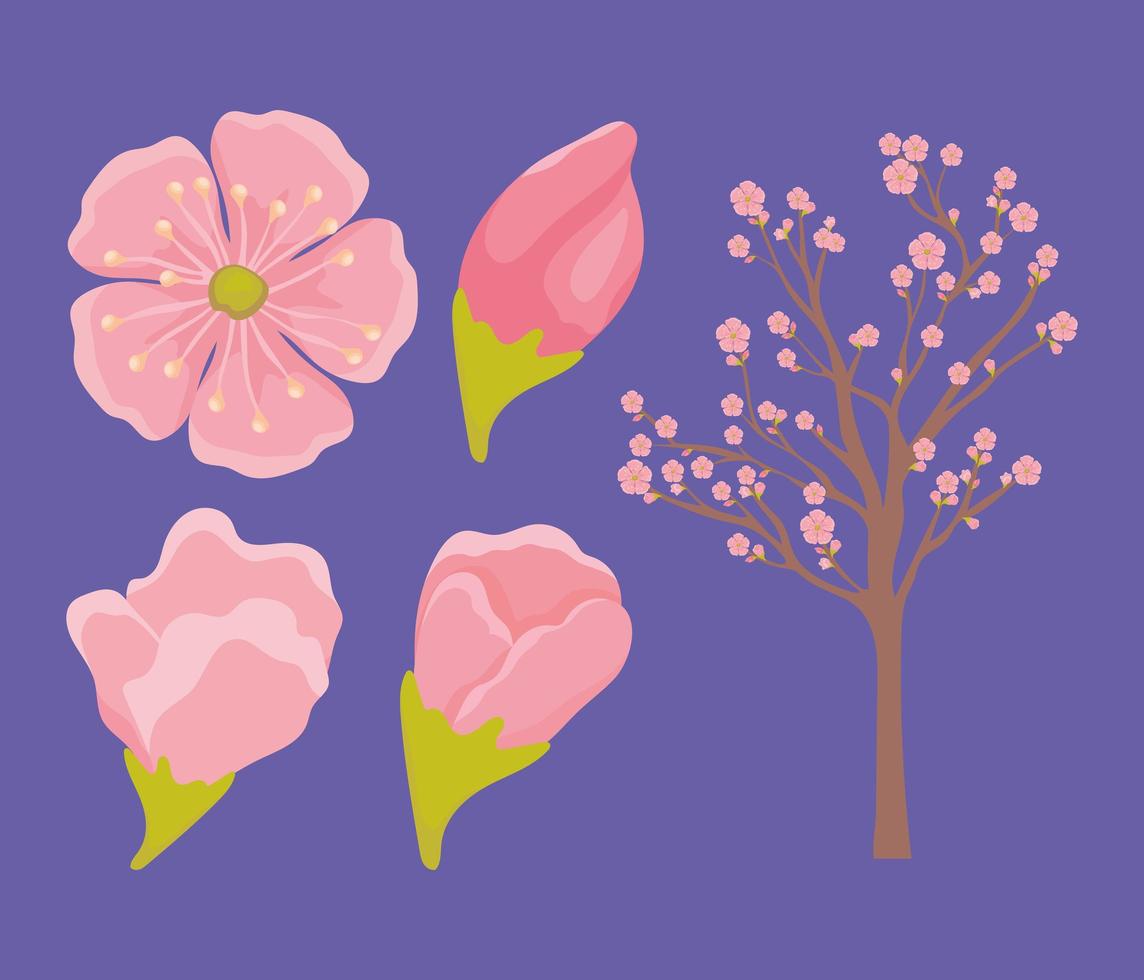 mooie sakura-items vector