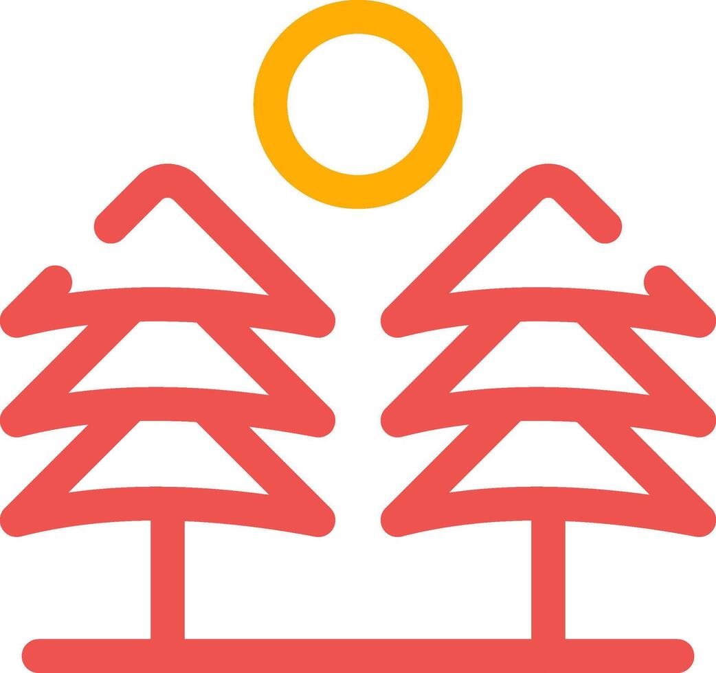 pijnboom bomen landschap creatief icoon ontwerp vector
