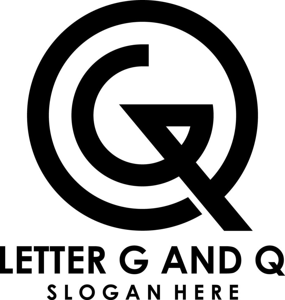 brief g en q logo ontwerp vector kunst