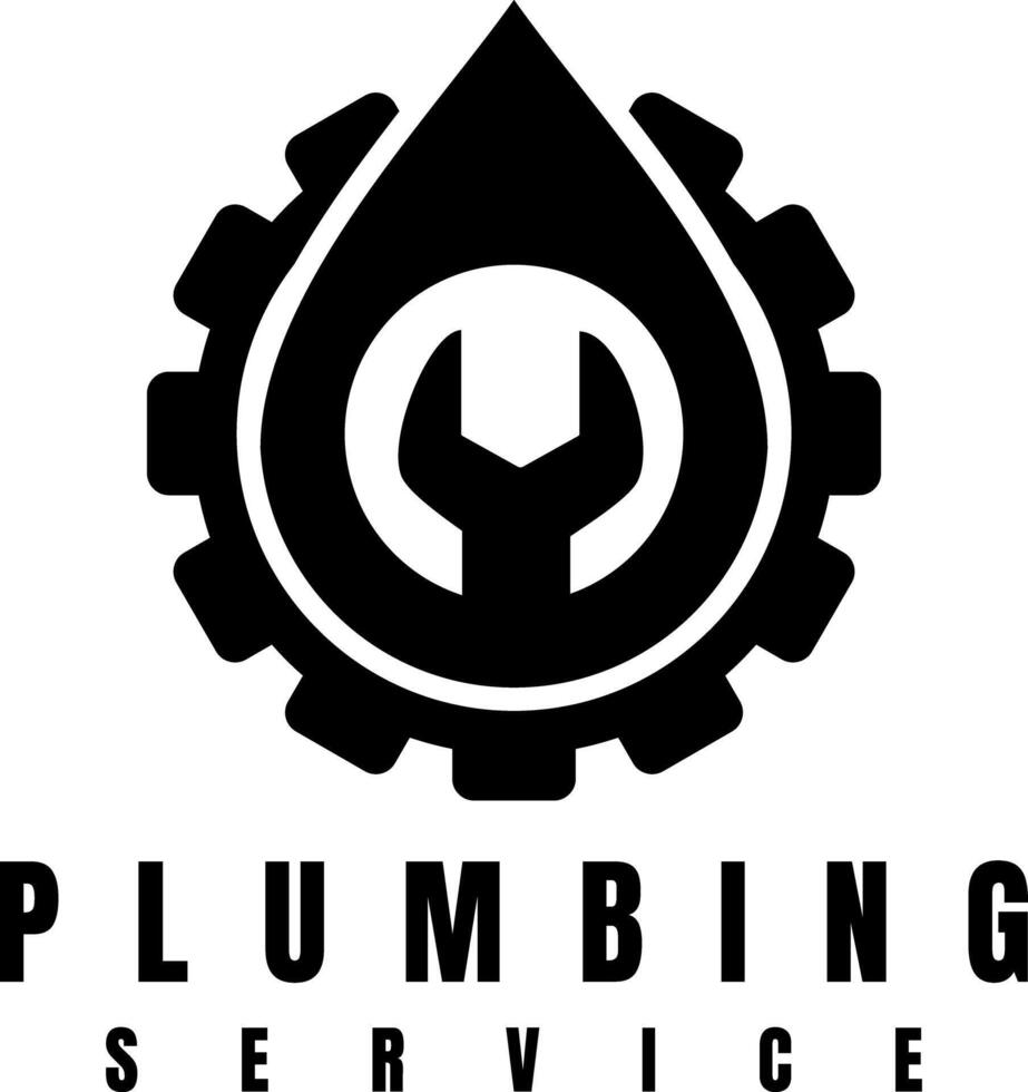 loodgieter onderhoud logo ontwerp vector kunst