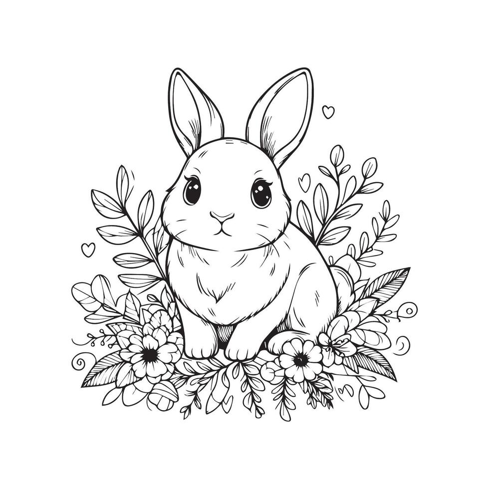 konijn illustratie voor kleur vector