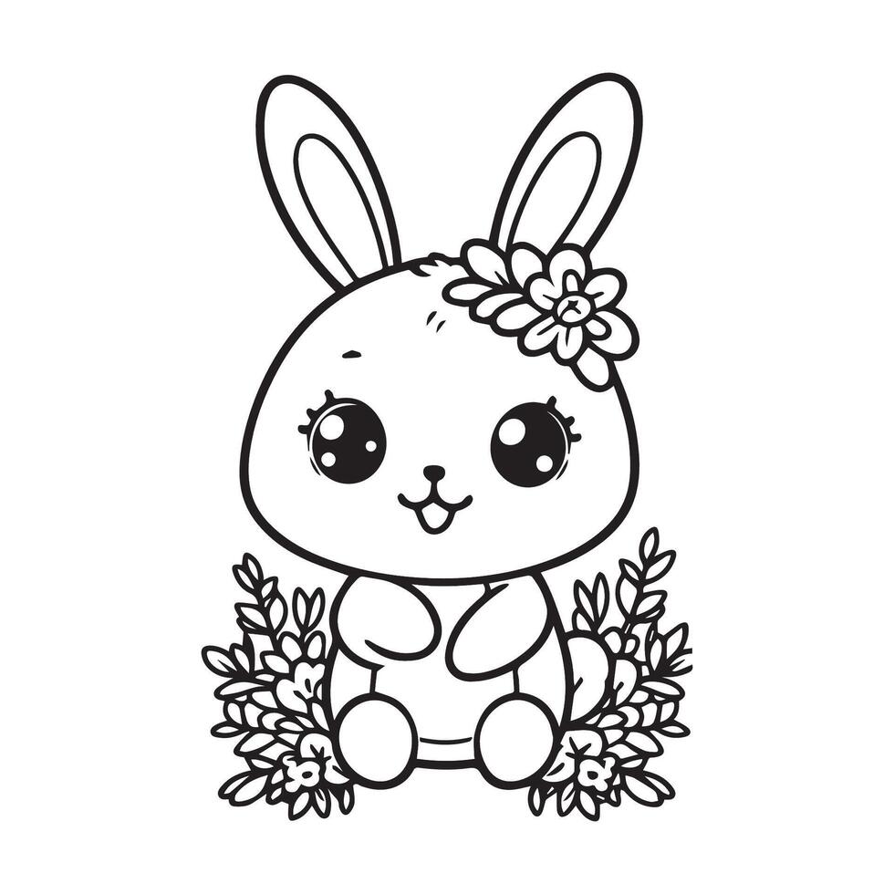 schattig konijn vector ontwerp illustratie voor kleur