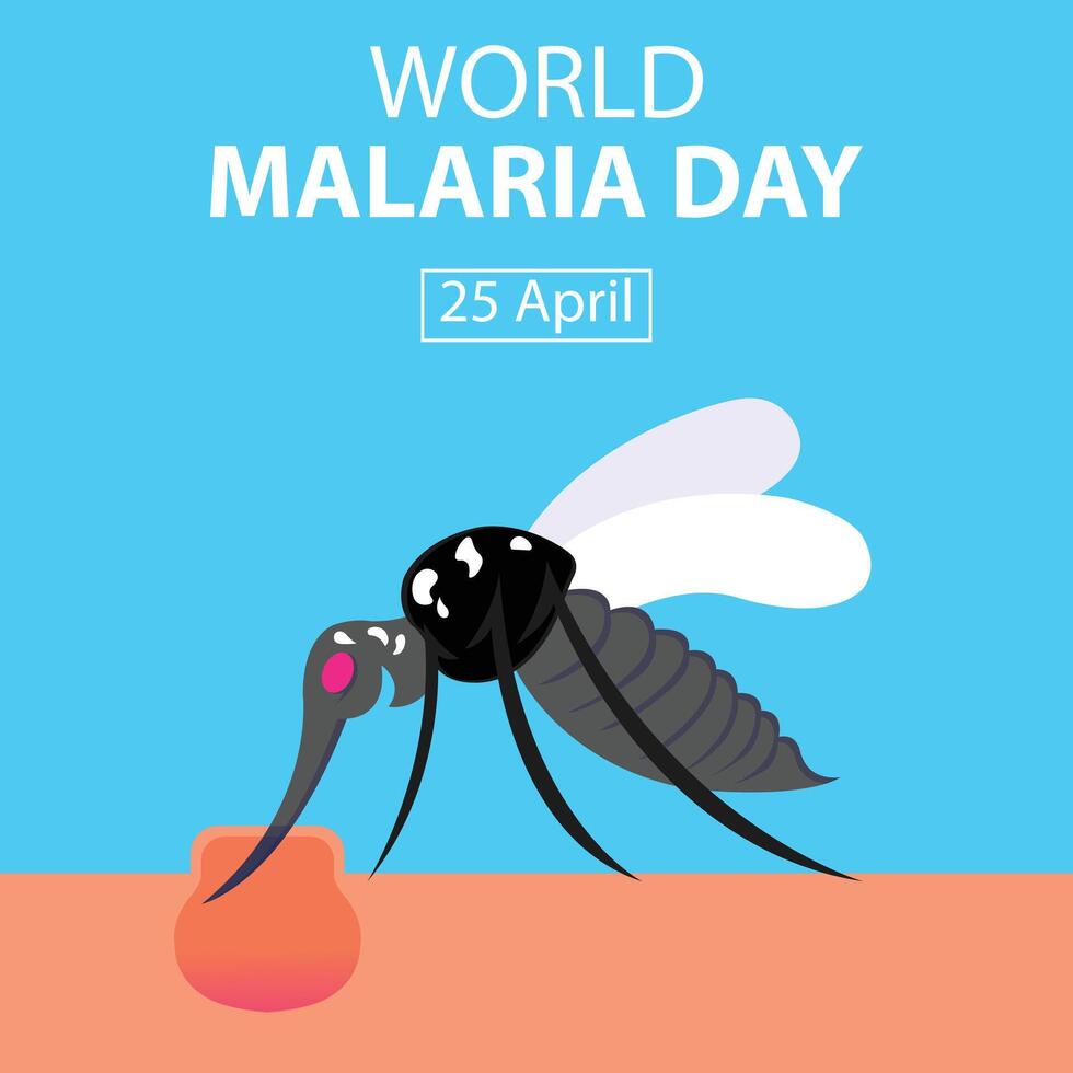 illustratie vector grafisch van muggen zijn zuigen bloed van de huid, perfect voor Internationale dag, wereld malaria dag, vieren, groet kaart, enz.