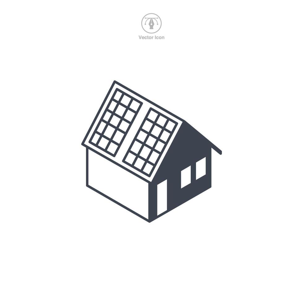 huis met zonne- paneel icoon symbool vector illustratie geïsoleerd Aan wit achtergrond