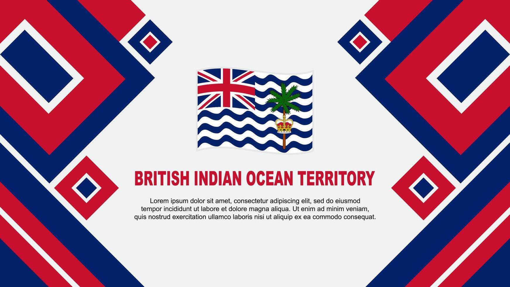 Brits Indisch oceaan gebied vlag abstract achtergrond ontwerp sjabloon. onafhankelijkheid dag banier behang vector illustratie. tekenfilm