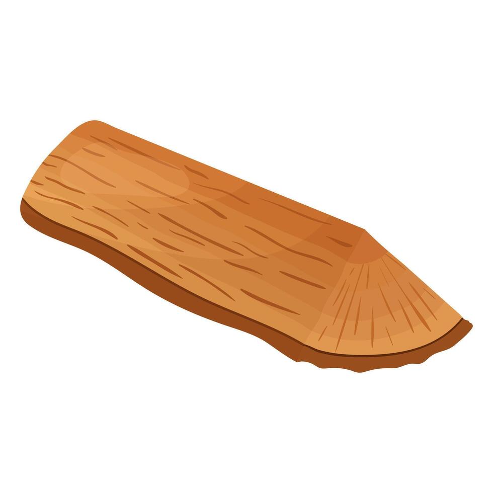 een log, een houten materiaal, een log in een sectie. vector illustratie Aan een wit achtergrond.