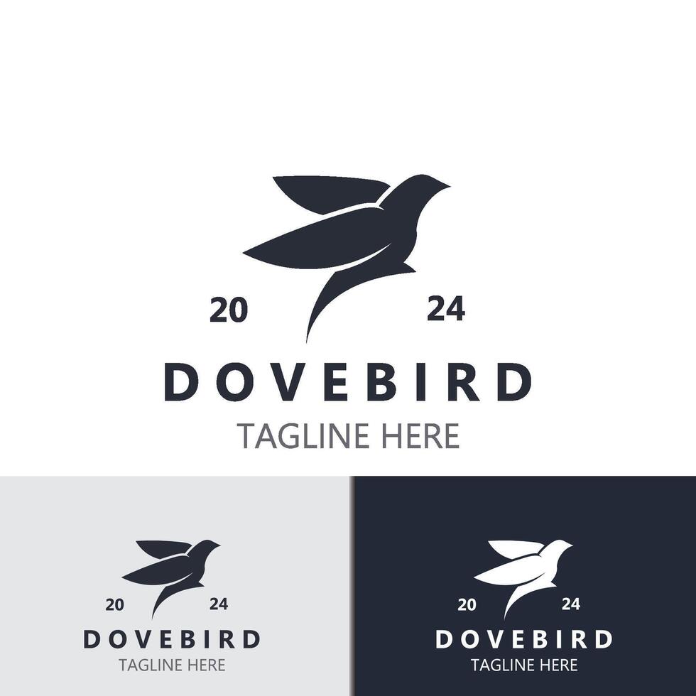 duif vogel elegant vliegend logo ontwerp natuur dieren in het wild etiket stijl wijnoogst beeld vector