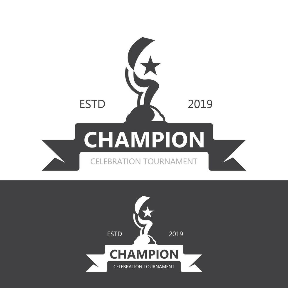 trofee logo winnaar, sport- toernooi kampioenschap kop ontwerp. minimalistische embleem sport, club winkel gemakkelijk icoon vector