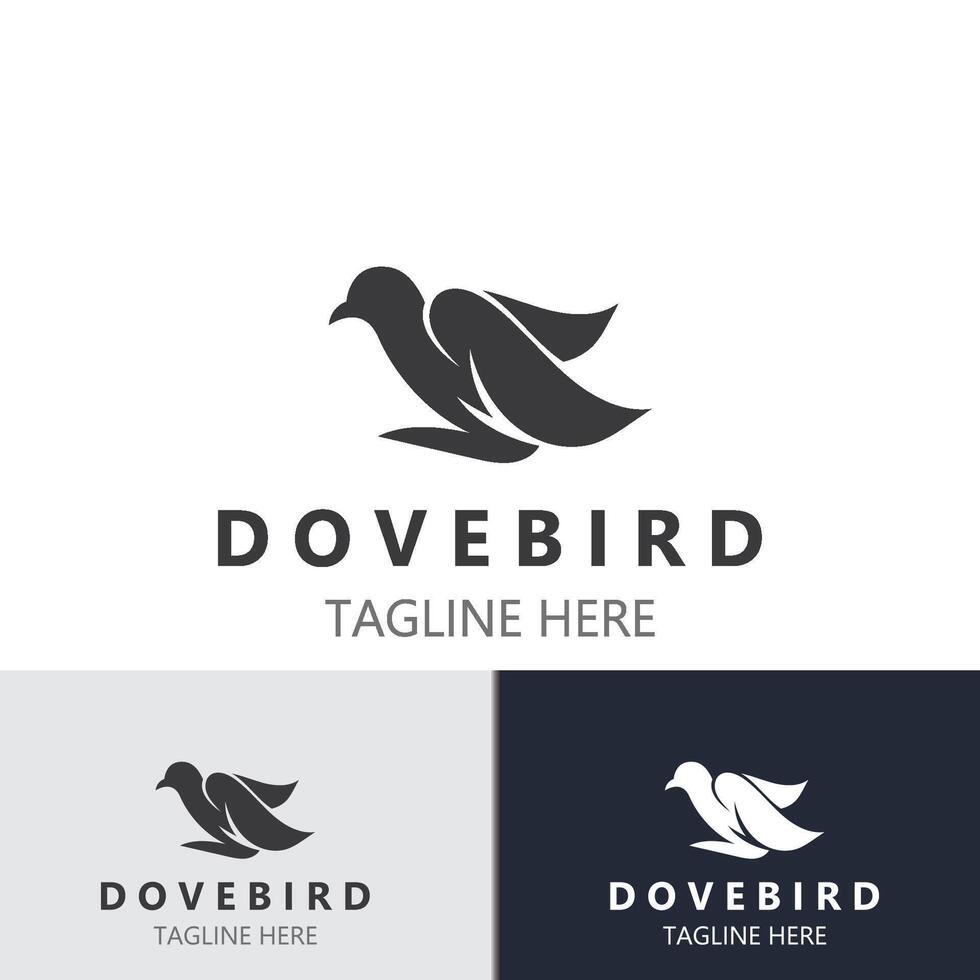 duif vogel elegant vliegend logo ontwerp natuur dieren in het wild etiket stijl wijnoogst beeld vector