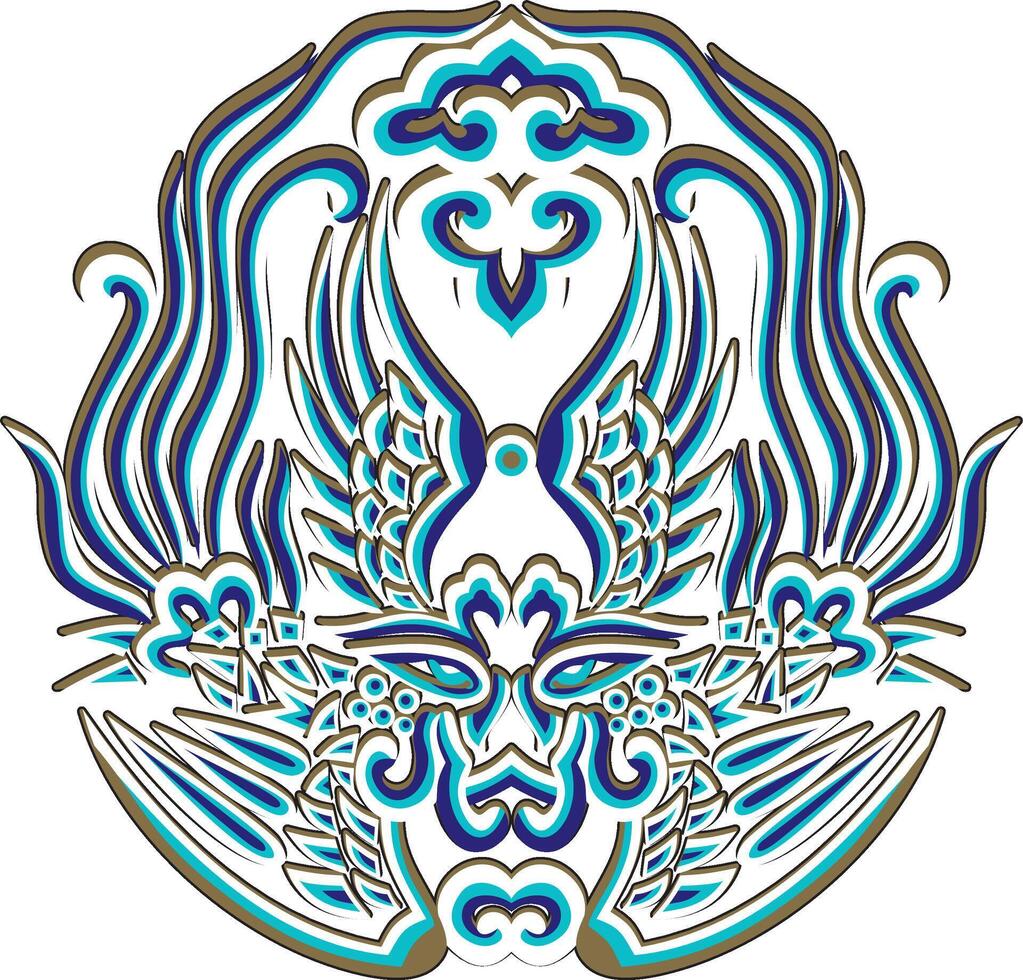 vector Chinese blauw Feniks masker. bruiloft hoofdtooi. symbool van geluk en familie